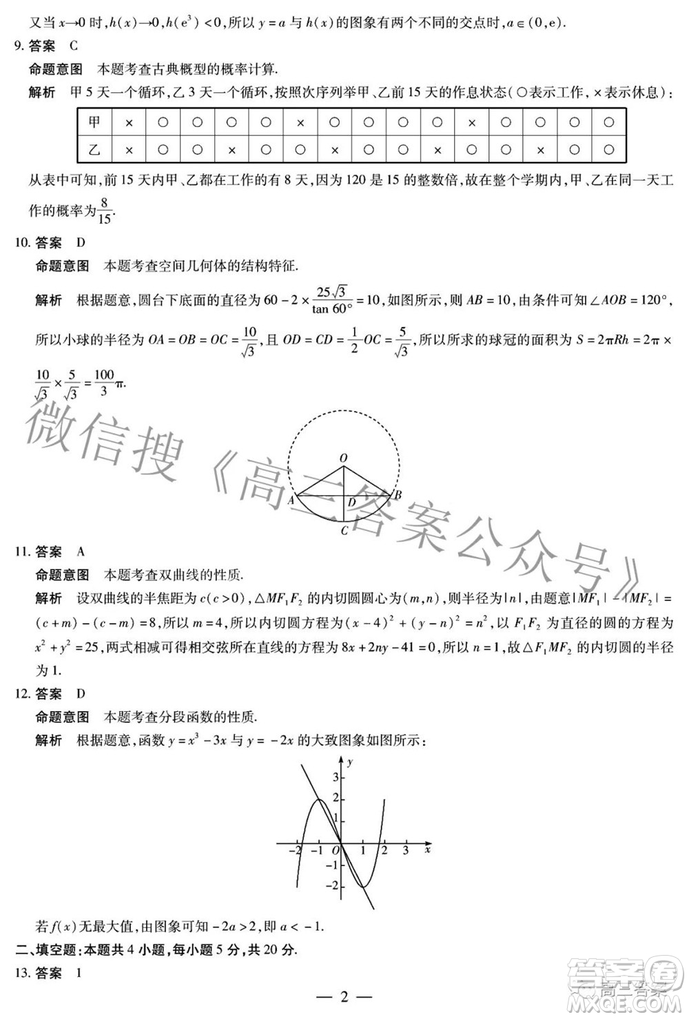 天一大聯(lián)考2021-2022學年高中畢業(yè)班階段性測試五文科數(shù)學答案