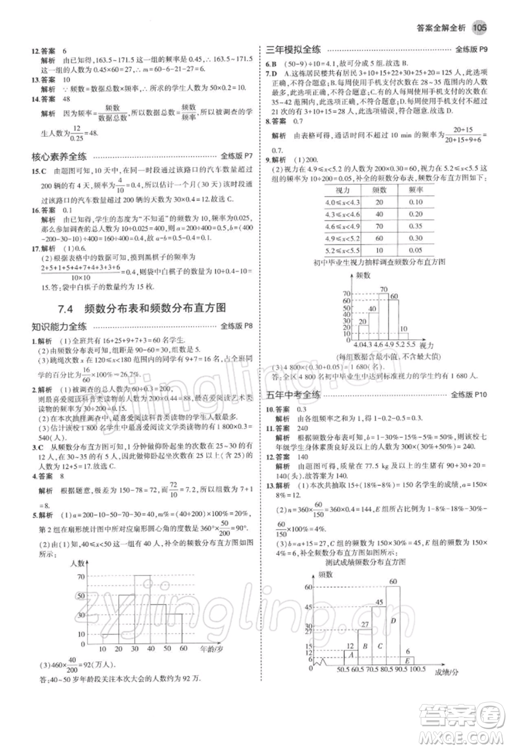 首都師范大學出版社2022年5年中考3年模擬八年級數學下冊蘇科版參考答案