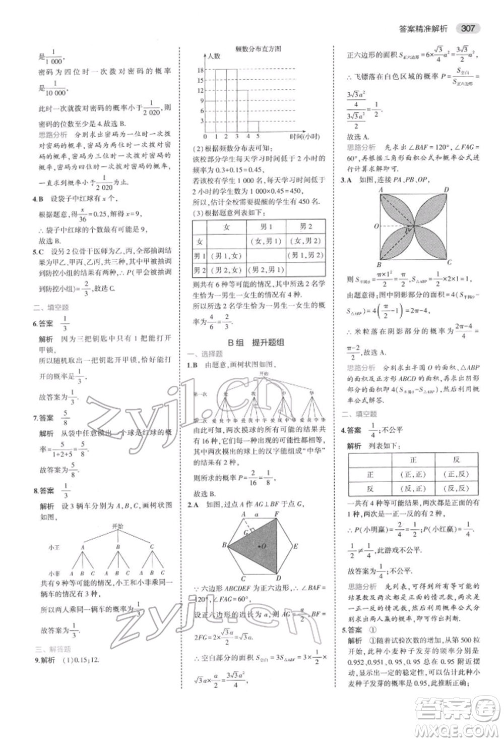 首都師范大學(xué)出版社2022年5年中考3年模擬中考數(shù)學(xué)通用版浙江版參考答案