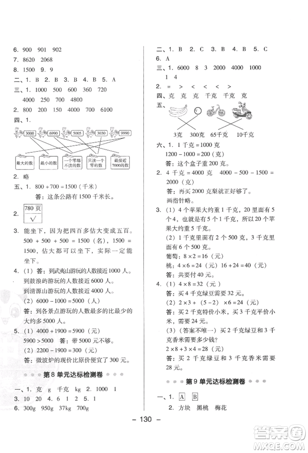 陜西人民教育出版社2022典中點(diǎn)綜合應(yīng)用創(chuàng)新題二年級(jí)數(shù)學(xué)下冊(cè)人教版福建專版參考答案