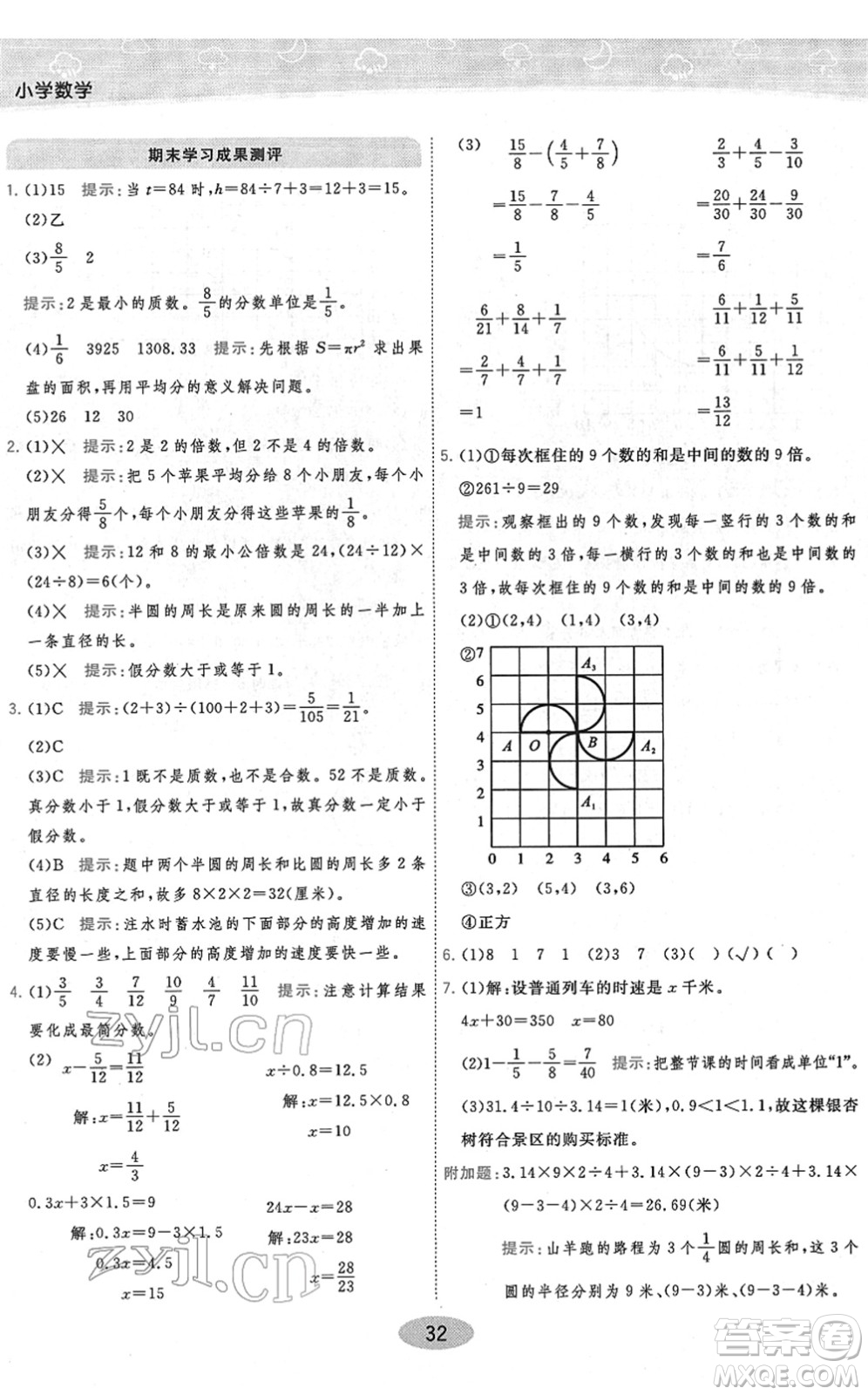 開明出版社2022黃岡同步練一日一練五年級數(shù)學(xué)下冊JS江蘇版答案