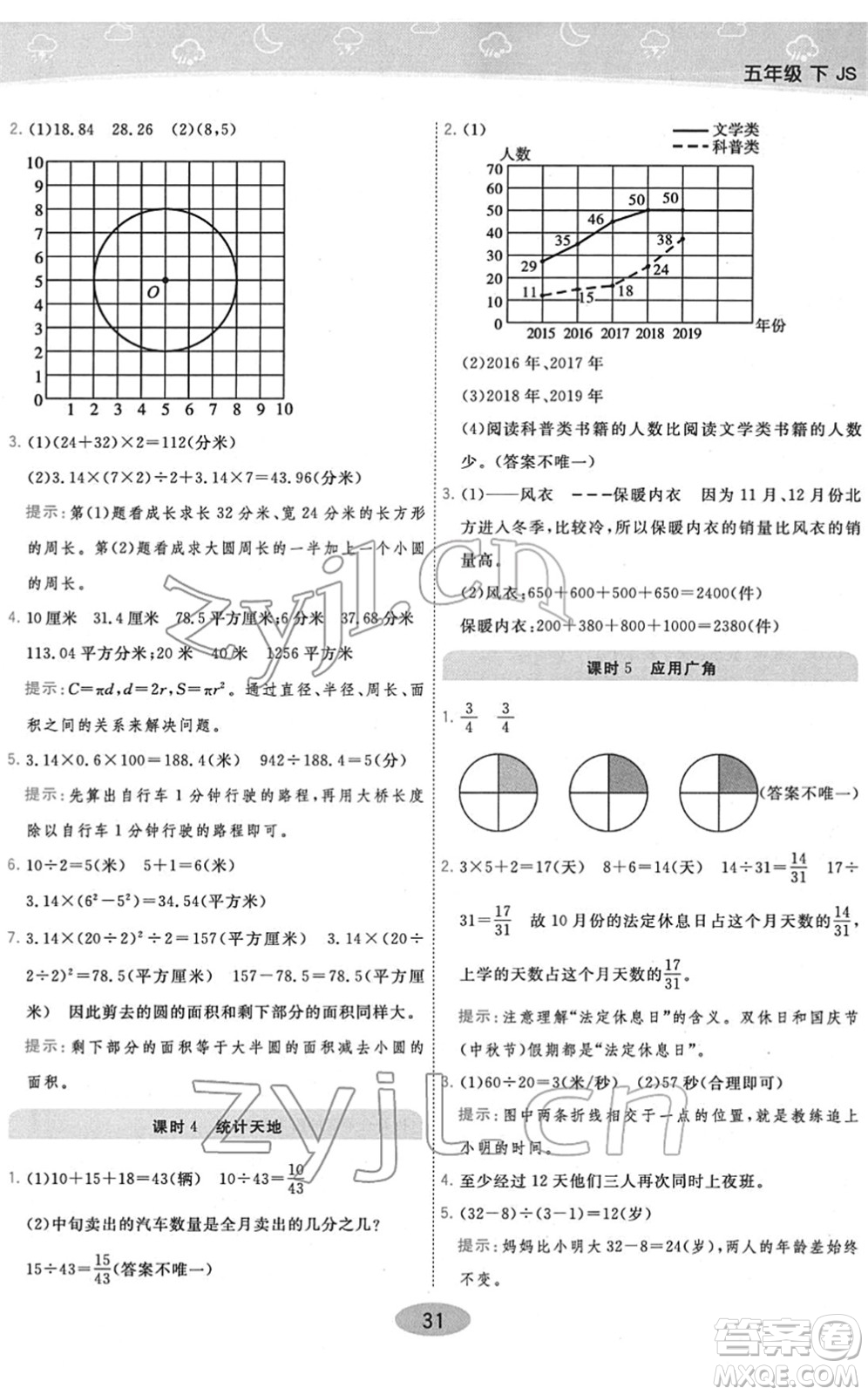 開明出版社2022黃岡同步練一日一練五年級數(shù)學(xué)下冊JS江蘇版答案