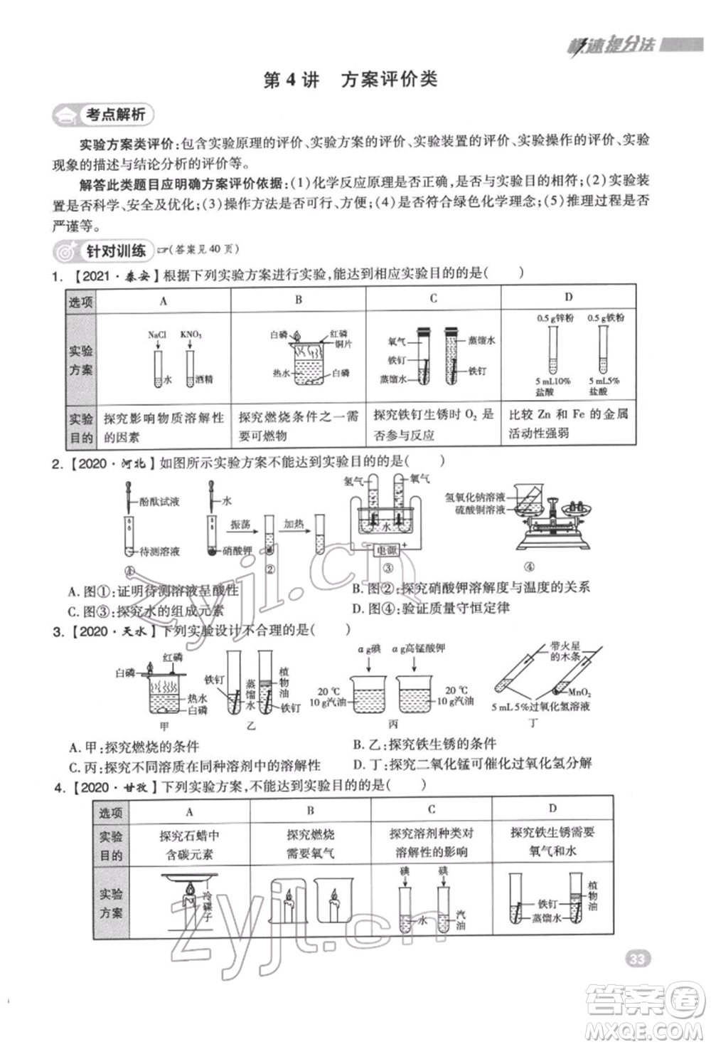 陜西人民教育出版社2022典中點(diǎn)綜合應(yīng)用創(chuàng)新題九年級化學(xué)下冊人教版參考答案