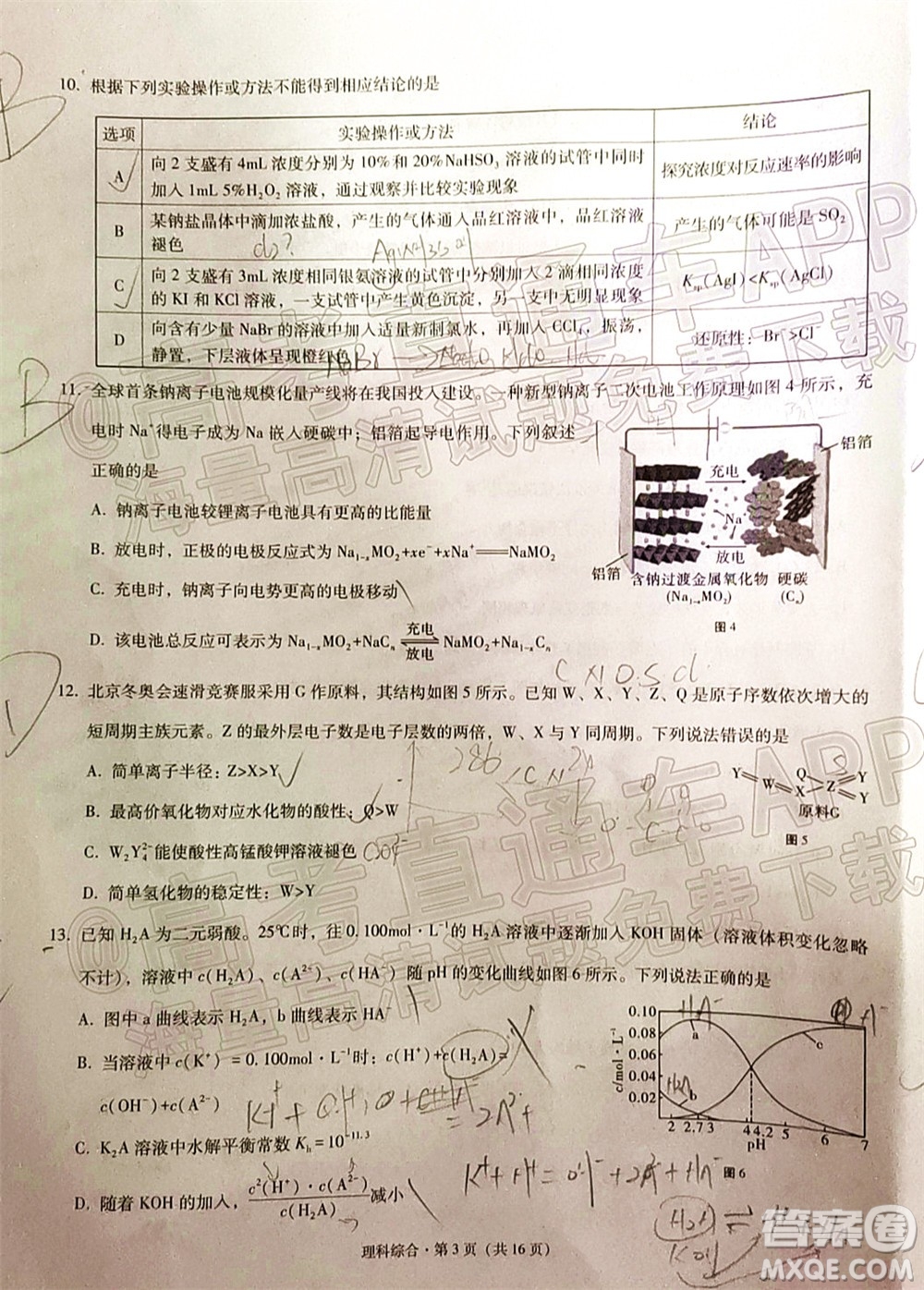 2022屆3+3+3高考備考診斷性聯(lián)考卷二理科綜合試題及答案