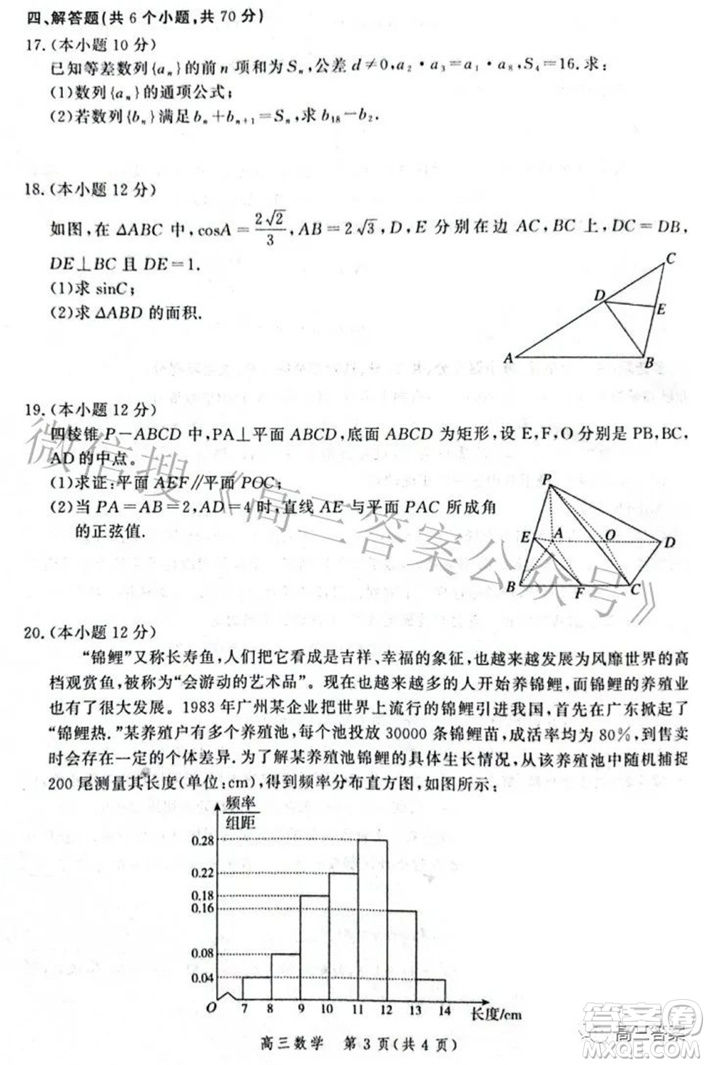 河北省2022屆高三學(xué)生全過(guò)程縱向評(píng)價(jià)數(shù)學(xué)試題及答案