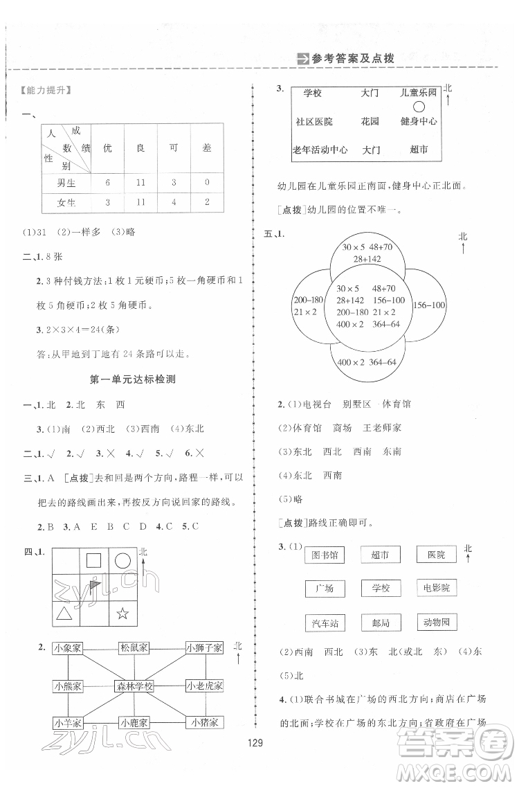 吉林教育出版社2022三維數(shù)字課堂三年級(jí)數(shù)學(xué)下冊(cè)人教版答案