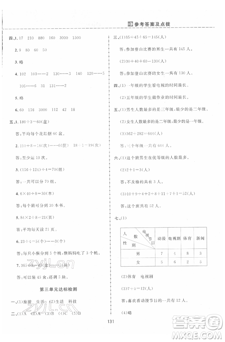 吉林教育出版社2022三維數(shù)字課堂三年級(jí)數(shù)學(xué)下冊(cè)人教版答案