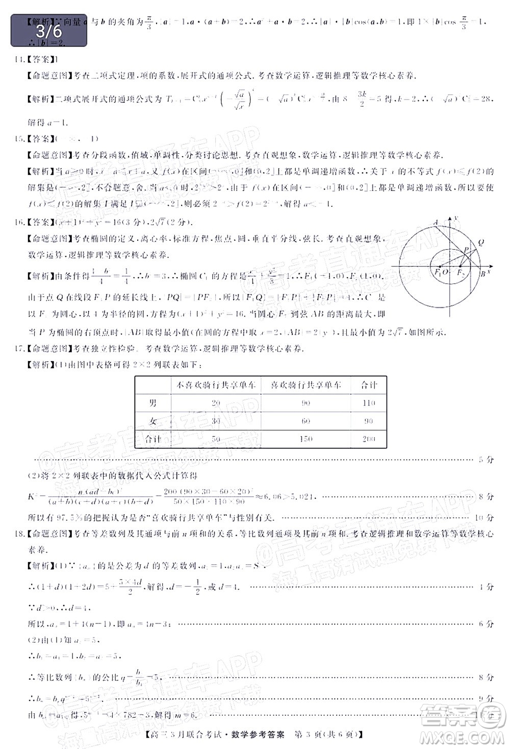 暢學(xué)無憂遼寧2022屆高三3月聯(lián)合考試數(shù)學(xué)試題及答案