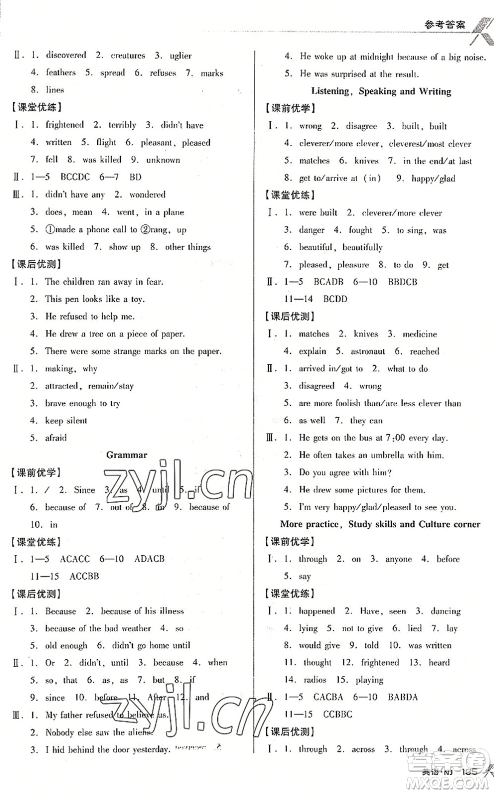 廣東經(jīng)濟(jì)出版社2022全優(yōu)點練課計劃八年級英語下冊NJ牛津版答案