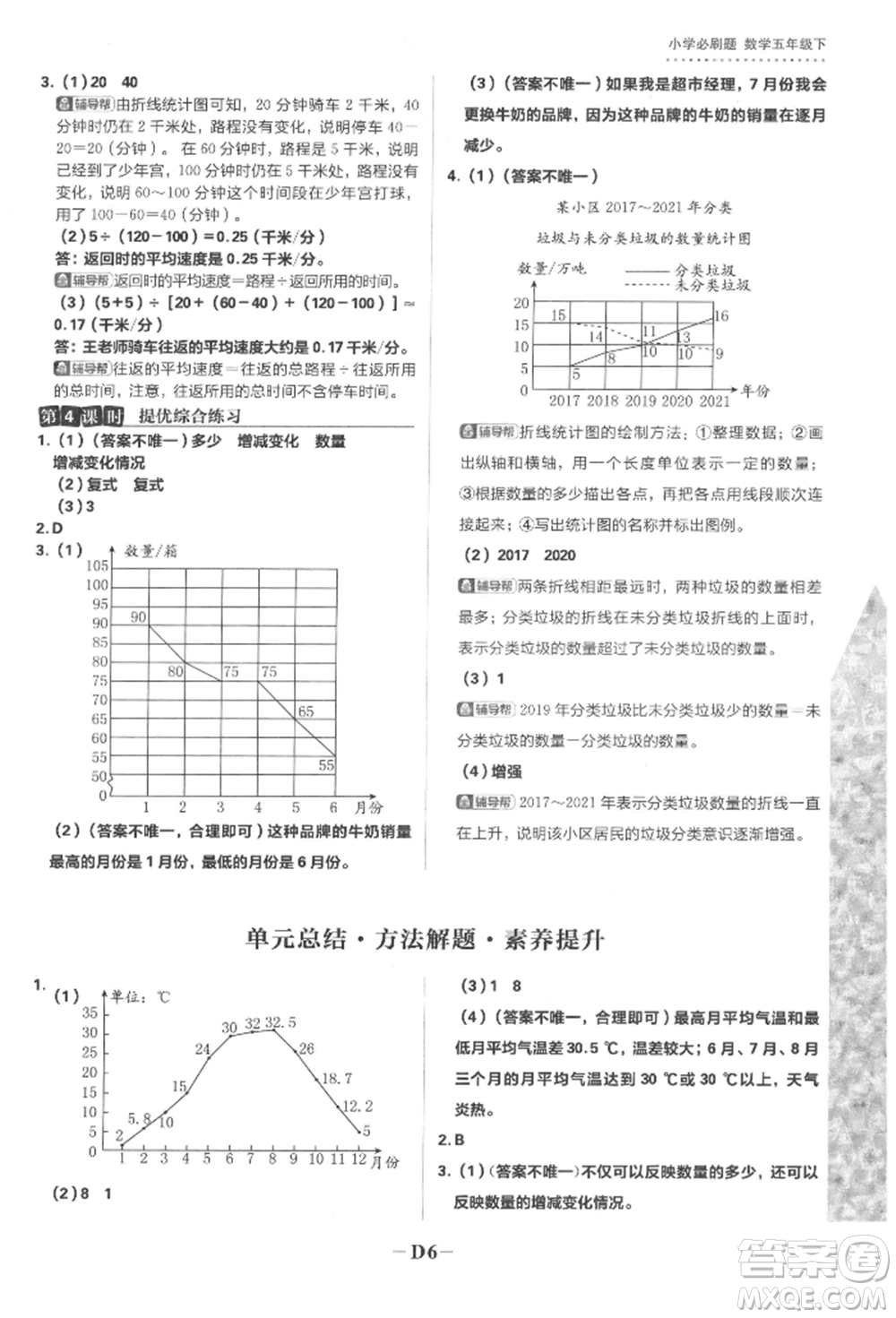 首都師范大學(xué)出版社2022小學(xué)必刷題五年級數(shù)學(xué)下冊蘇教版參考答案