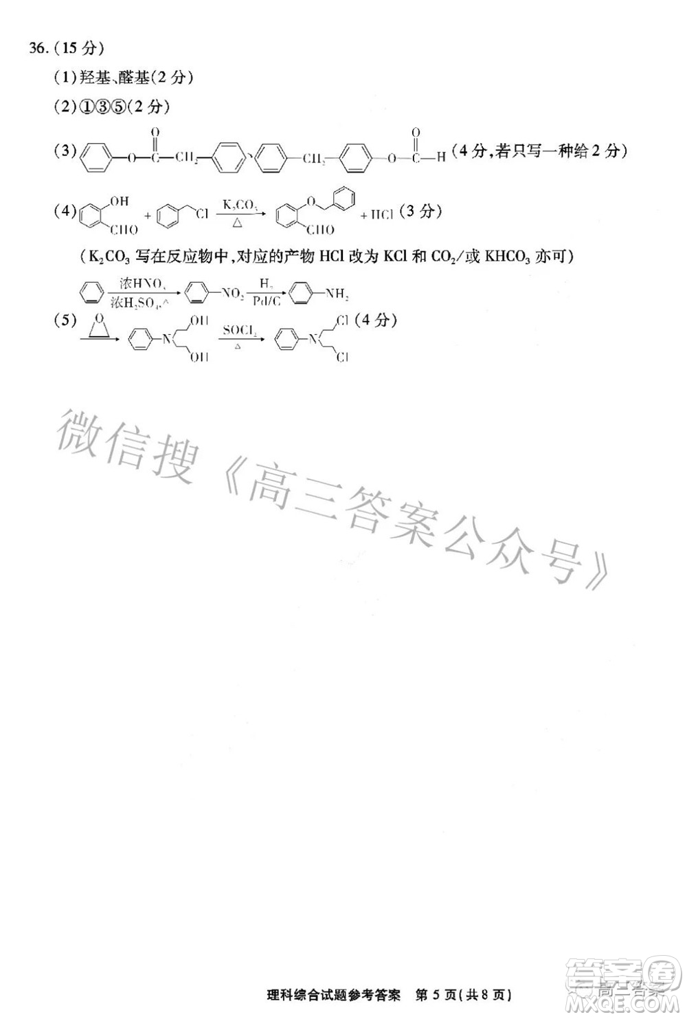 2022年安徽省示范高中皖北協(xié)作區(qū)第24屆高三聯(lián)考理科綜合答案