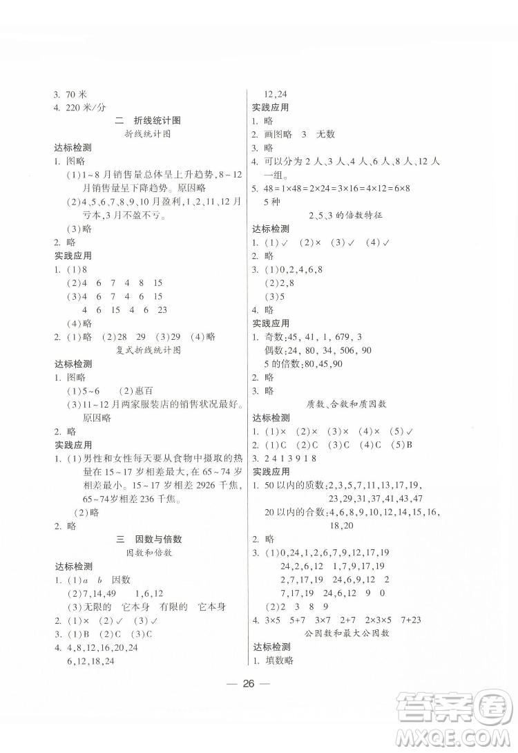 希望出版社2022新課標(biāo)兩導(dǎo)兩練高效學(xué)案數(shù)學(xué)五年級下冊蘇教版答案