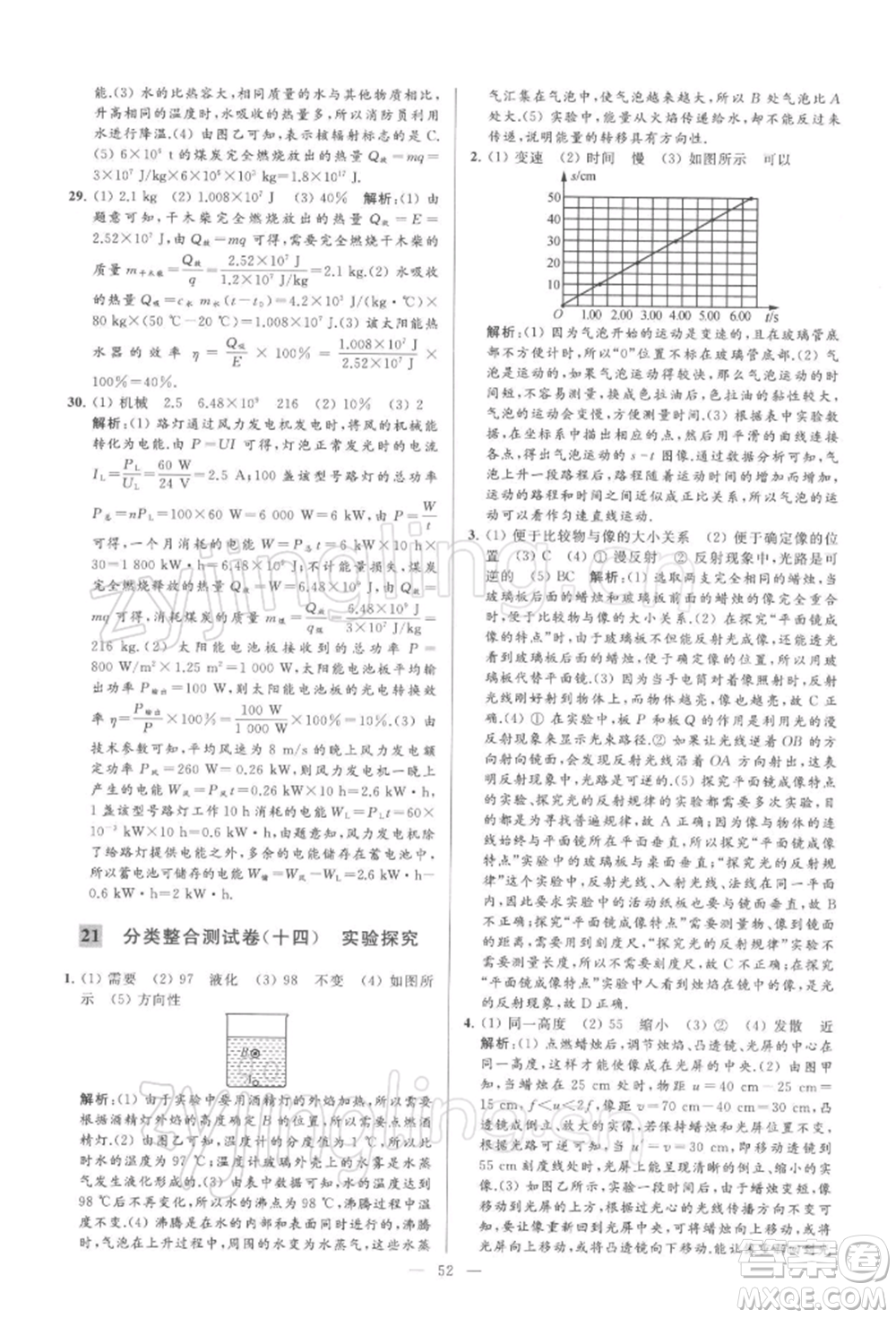 云南美術出版社2022亮點給力大試卷九年級下冊物理蘇科版參考答案