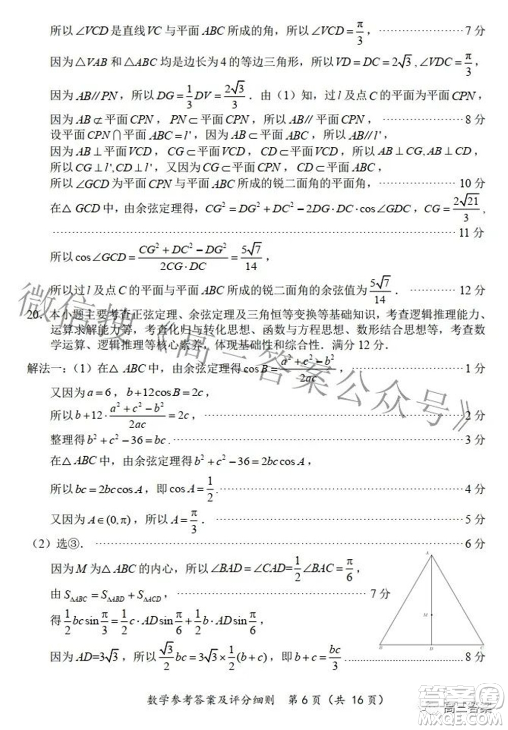 2022福建高三診斷性測(cè)試數(shù)學(xué)試題及答案