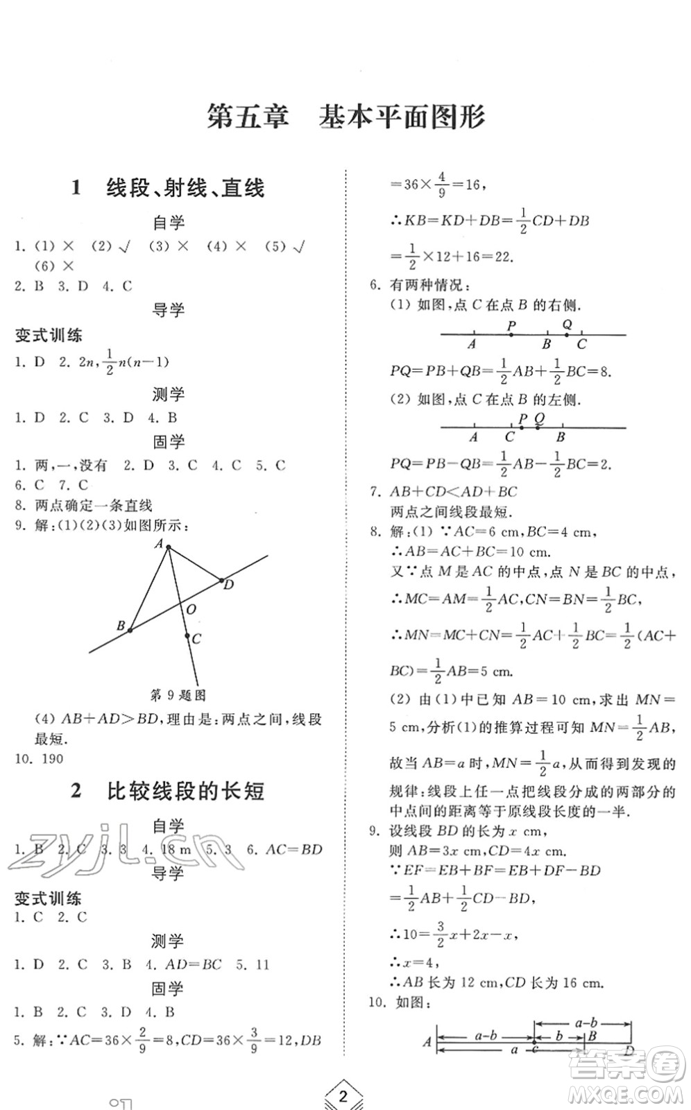 山東人民出版社2022綜合能力訓練六年級數(shù)學下冊魯教版五四學制答案