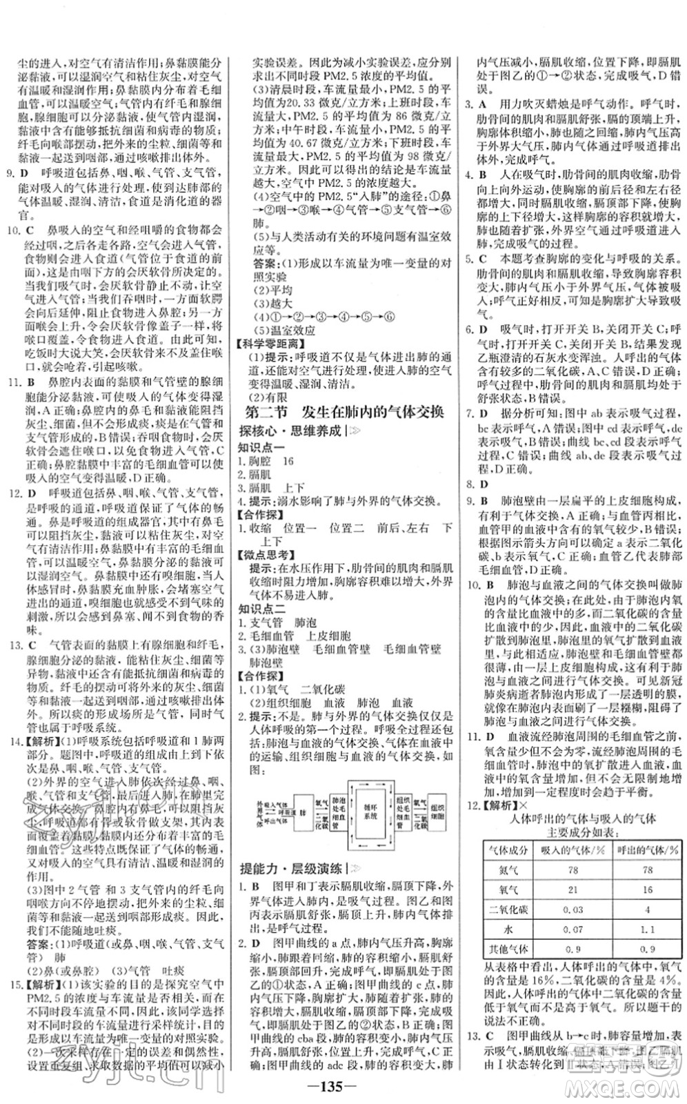 河北少年兒童出版社2022金榜學(xué)案七年級(jí)生物下冊(cè)人教版答案