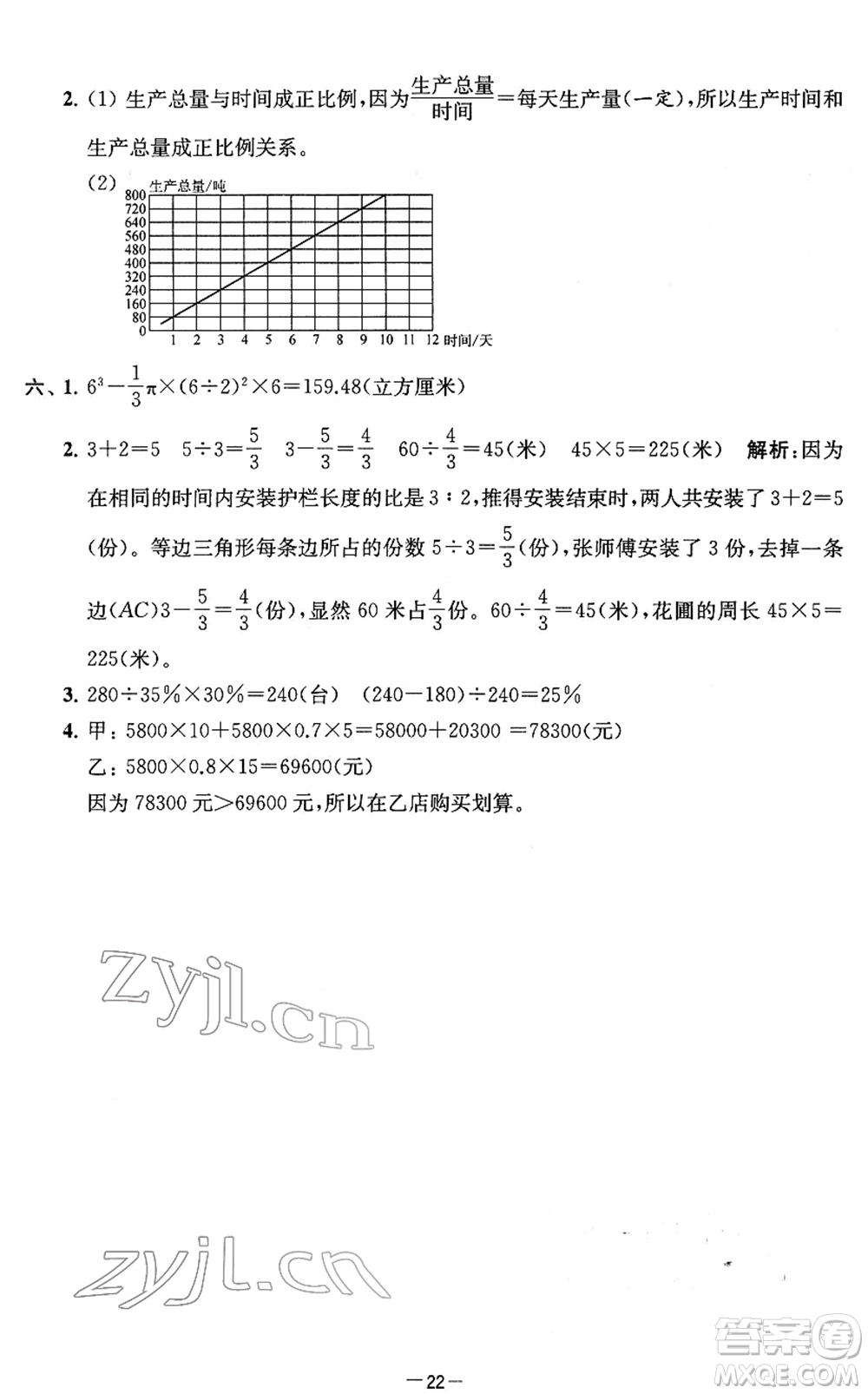 江蘇人民出版社2022名校起航全能檢測卷六年級數(shù)學(xué)下冊蘇教版答案