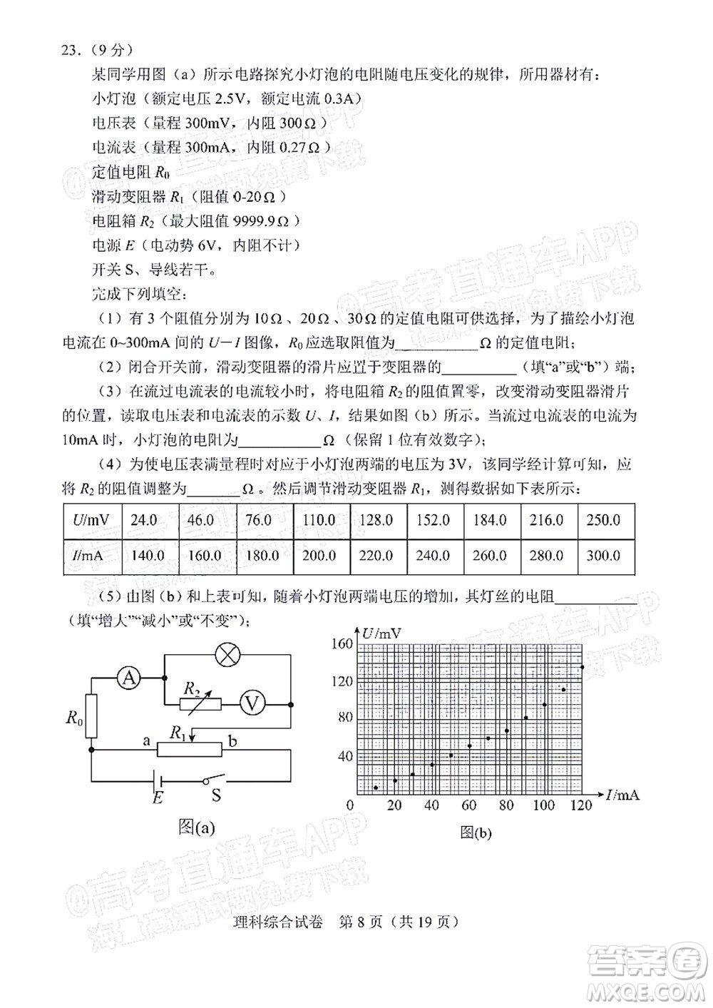 長(zhǎng)春市2022屆高三質(zhì)量監(jiān)測(cè)三線上考試?yán)砜凭C合試題及答案