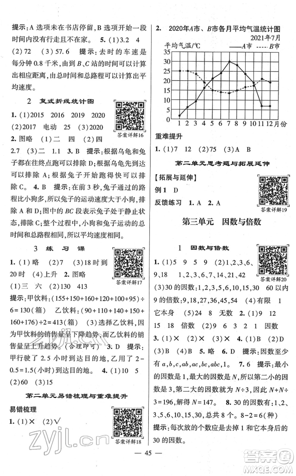 河海大學(xué)出版社2022學(xué)霸棒棒堂同步提優(yōu)五年級(jí)數(shù)學(xué)下冊(cè)SJ蘇教版答案