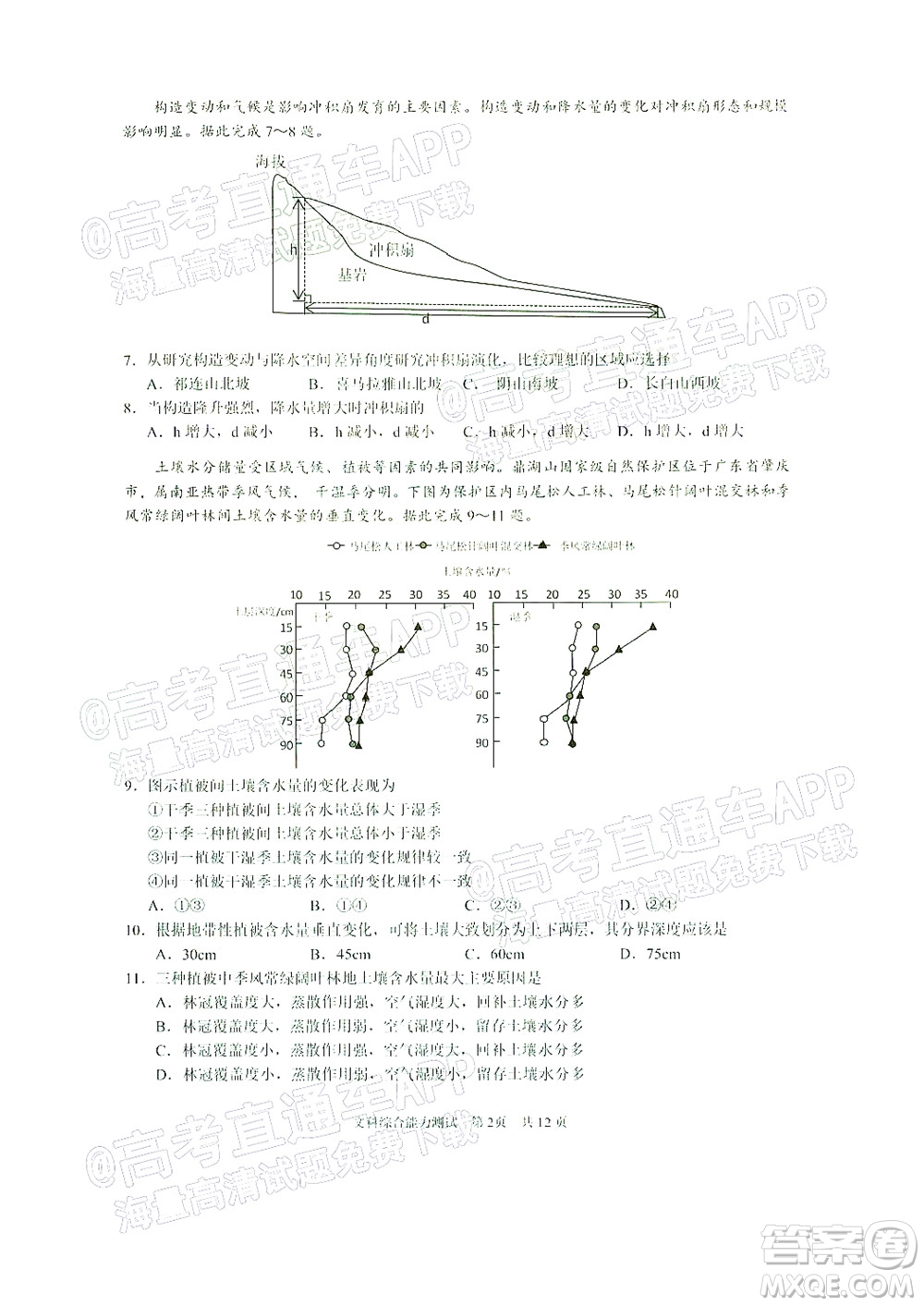 滁州市2022年高三第二次教學質量監(jiān)測文科綜合試題及答案