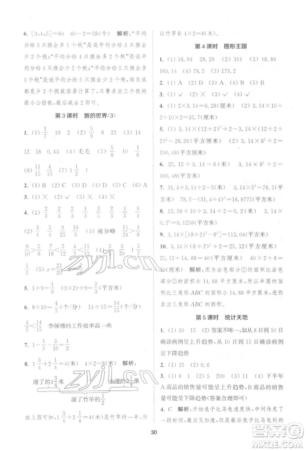 蘇州大學(xué)出版社2022金鑰匙1+1課時作業(yè)五年級下冊數(shù)學(xué)江蘇版參考答案