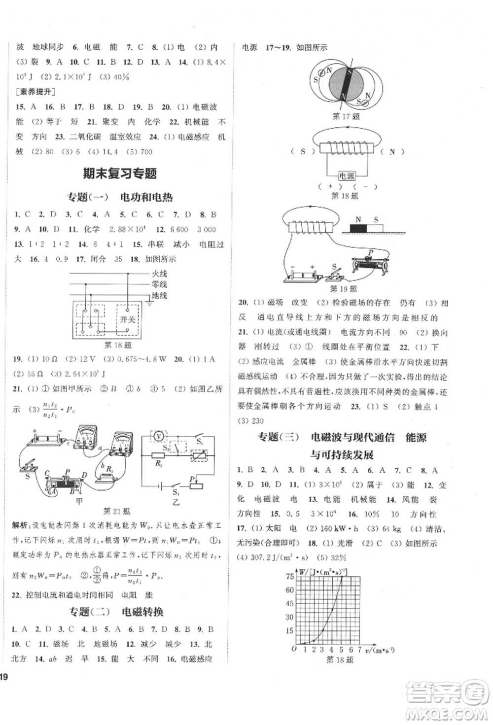 蘇州大學(xué)出版社2022金鑰匙1+1課時(shí)作業(yè)目標(biāo)檢測九年級(jí)下冊物理江蘇版鹽城專版參考答案