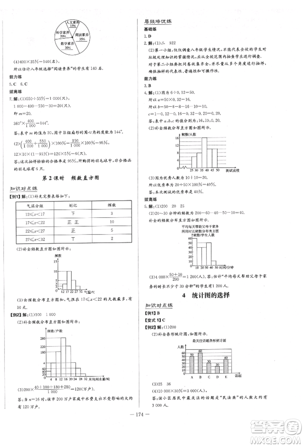 陜西人民教育出版社2022練案五四學(xué)制六年級(jí)數(shù)學(xué)下冊魯教版參考答案