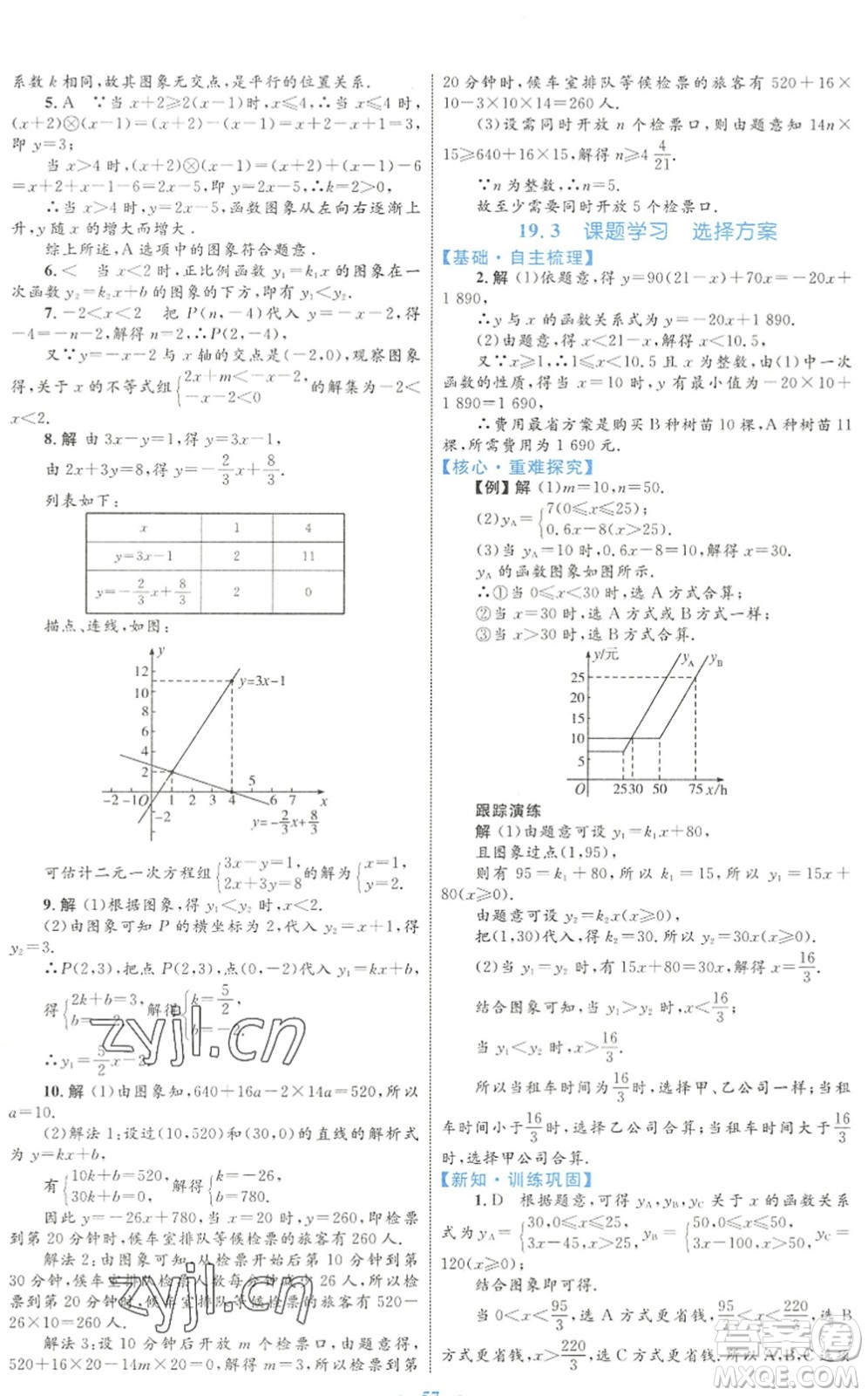 內(nèi)蒙古教育出版社2022初中同步學(xué)習(xí)目標(biāo)與檢測八年級數(shù)學(xué)下冊人教版答案