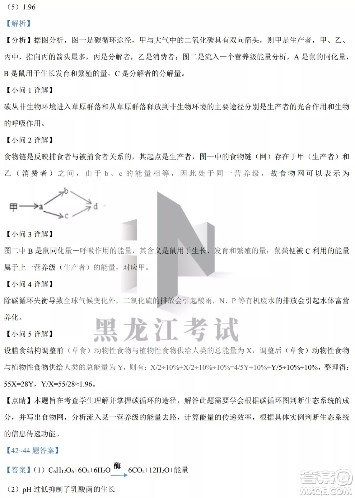 大慶實(shí)驗(yàn)中學(xué)實(shí)驗(yàn)一部2020級(jí)高二下學(xué)期4月階段性質(zhì)量檢測(cè)生物學(xué)試題及答案