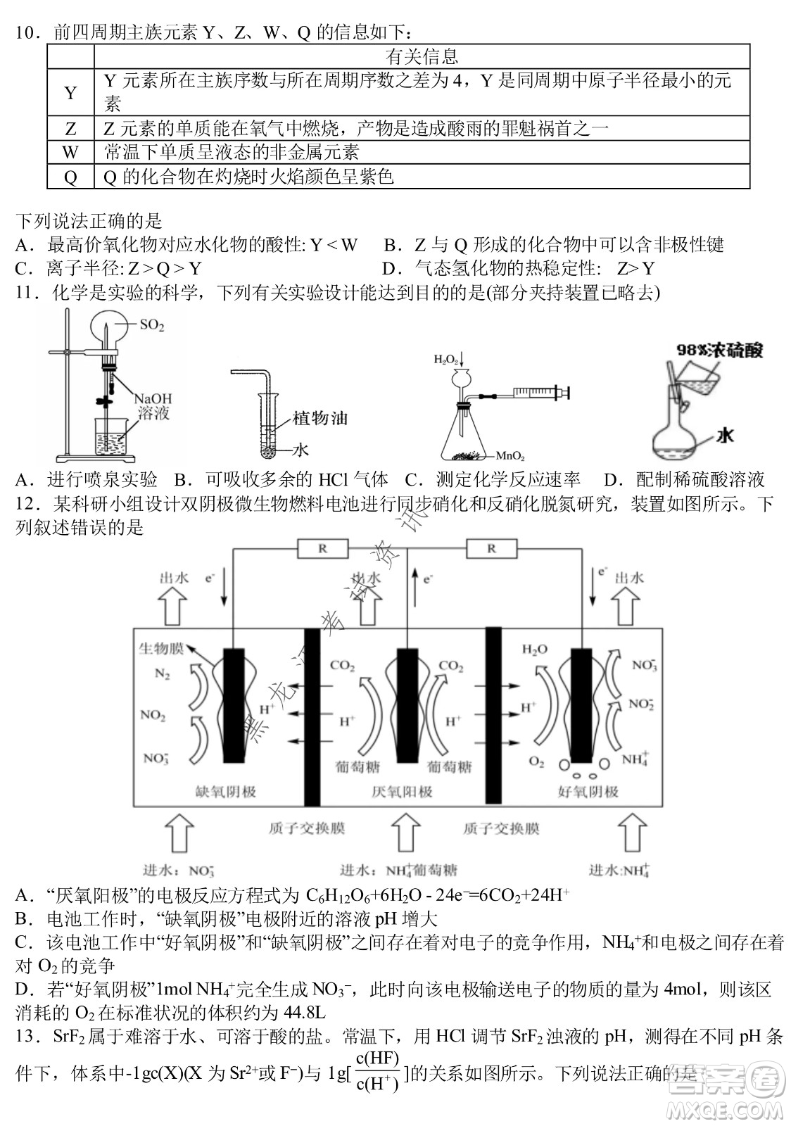 哈爾濱市第九中學(xué)2022屆高三第三次模擬考試理綜試卷及答案