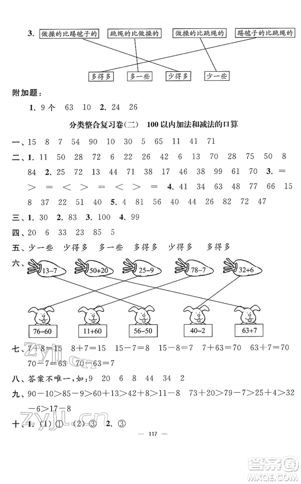 延邊大學(xué)出版社2022江蘇好卷一年級(jí)數(shù)學(xué)下冊(cè)蘇教版答案