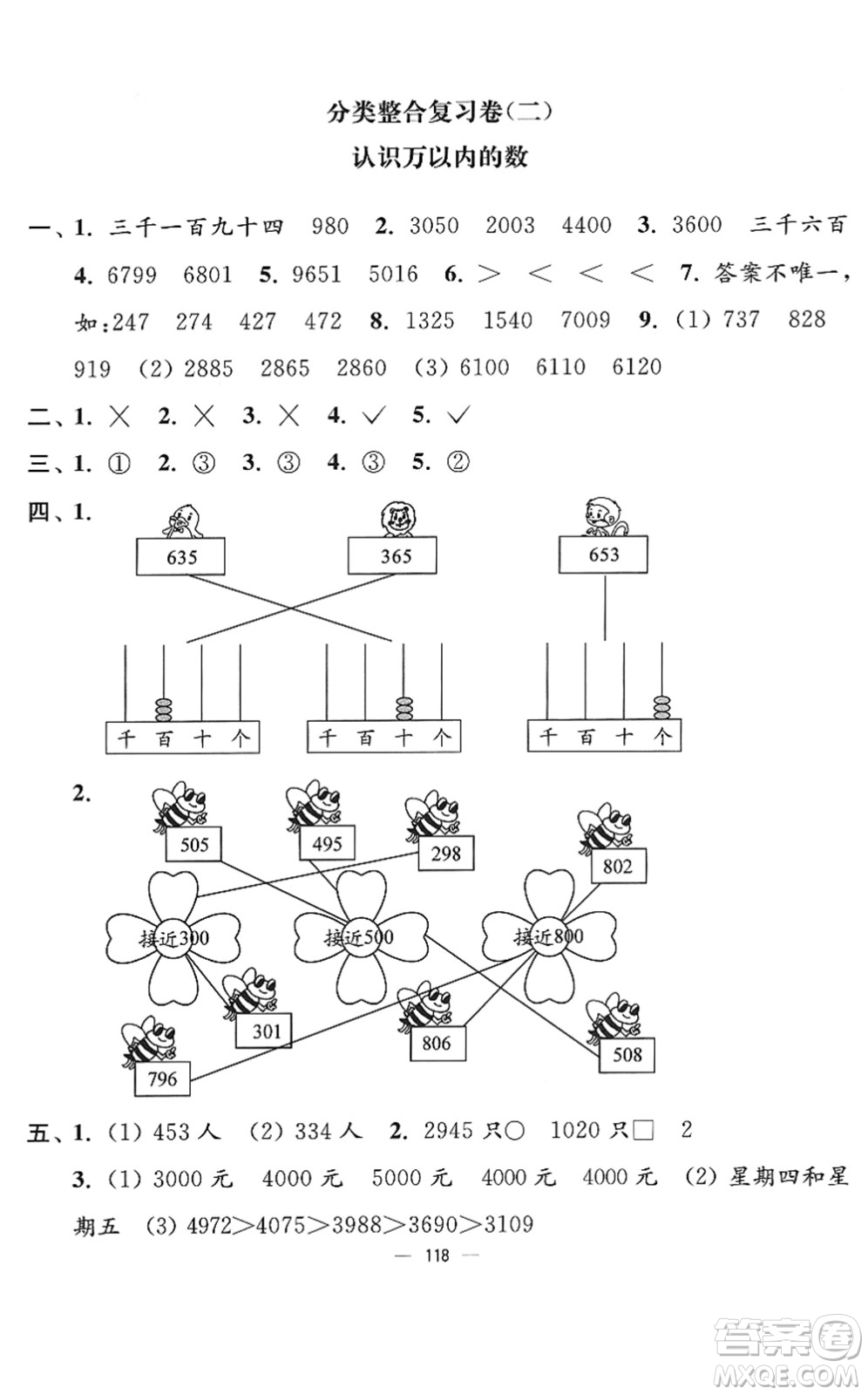 延邊大學(xué)出版社2022江蘇好卷二年級數(shù)學(xué)下冊蘇教版答案