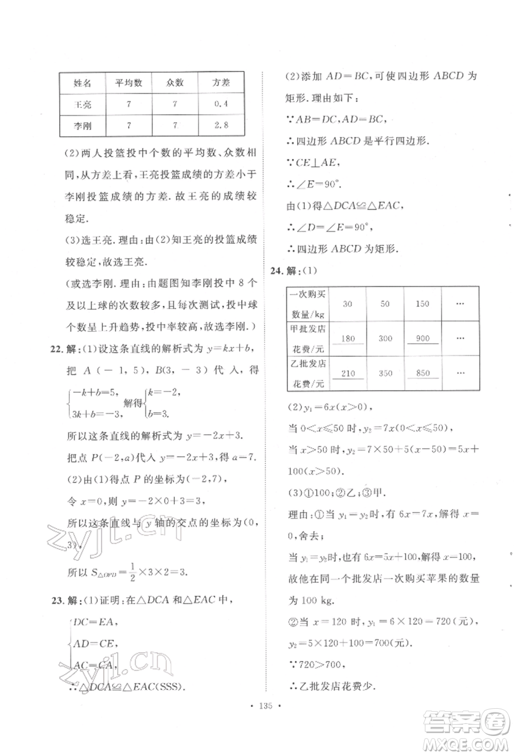 陜西人民出版社2022實(shí)驗(yàn)教材新學(xué)案八年級(jí)下冊(cè)數(shù)學(xué)人教版參考答案