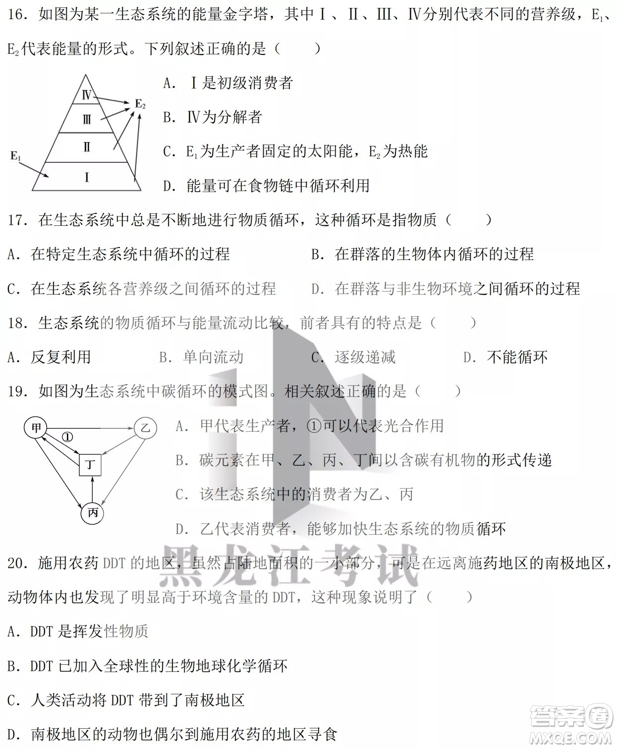 德強高中2021-2022學年度下學期4月月考高二學年生物試題及答案