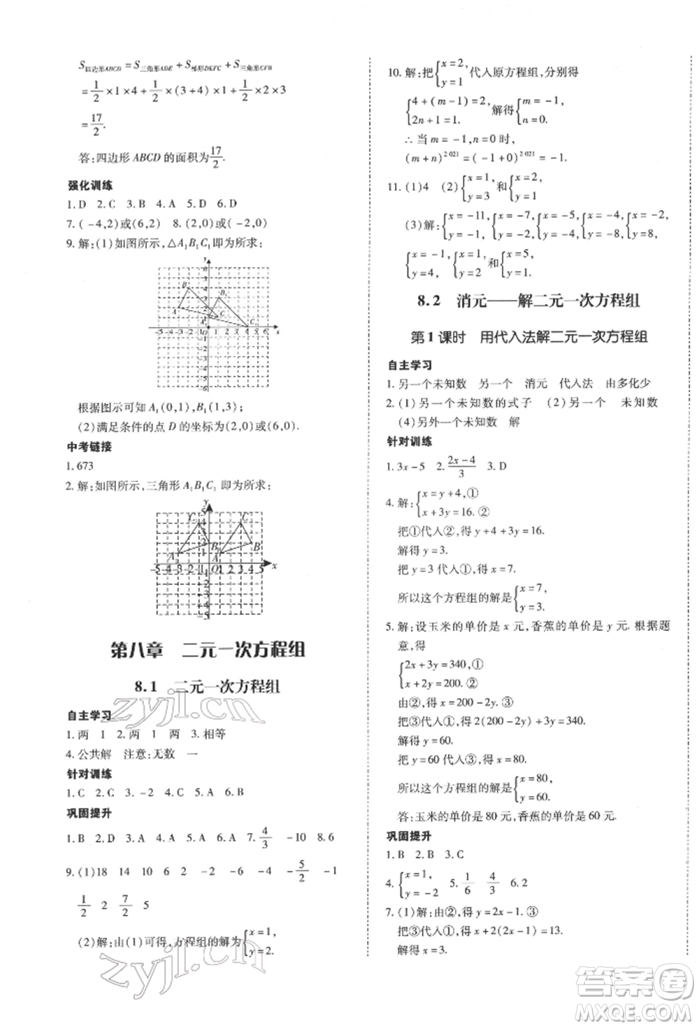 延邊大學(xué)出版社2022本土攻略七年級下冊數(shù)學(xué)人教版參考答案