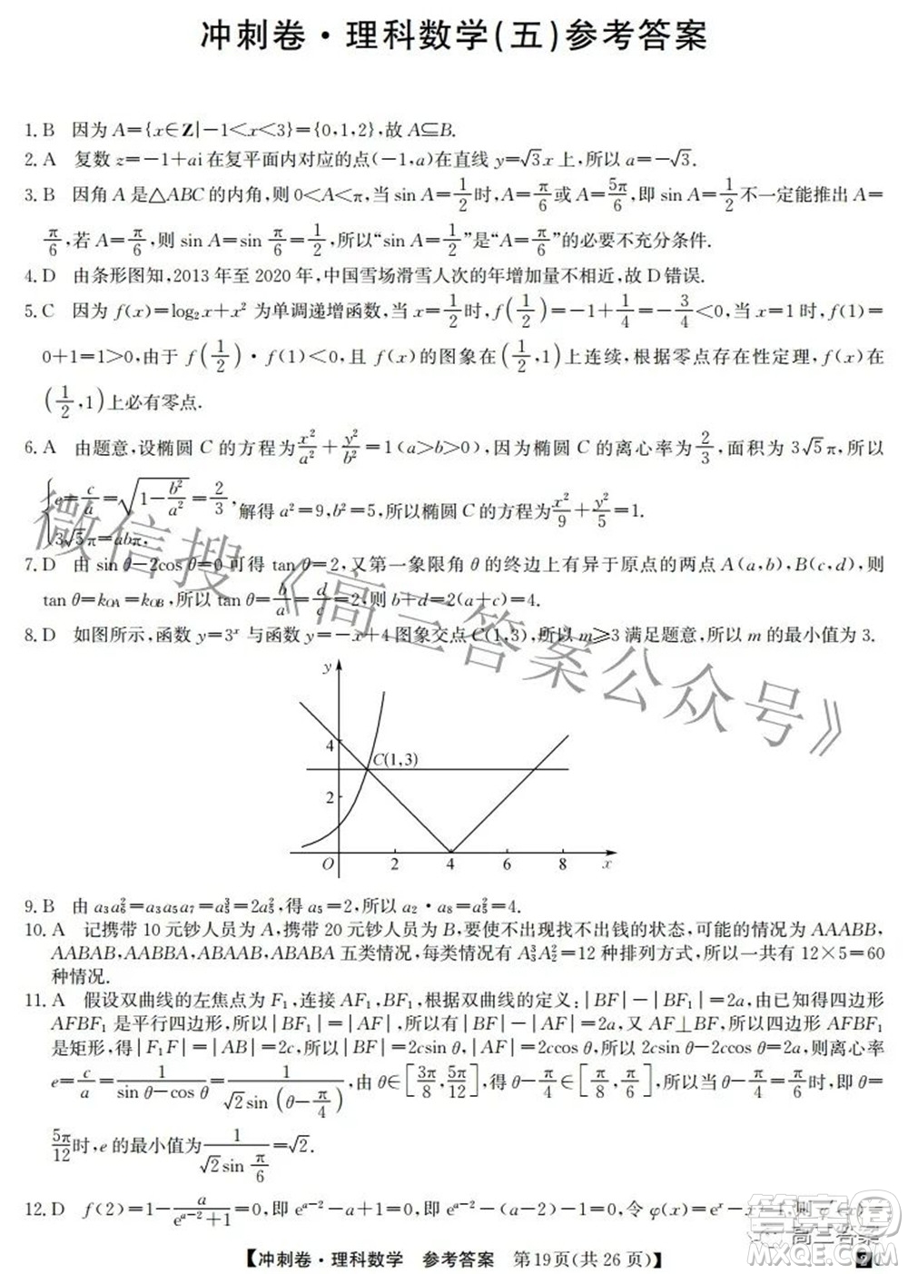 2022年普通高等學(xué)校招生全國統(tǒng)一考試沖刺押題卷五理科數(shù)學(xué)試題及答案