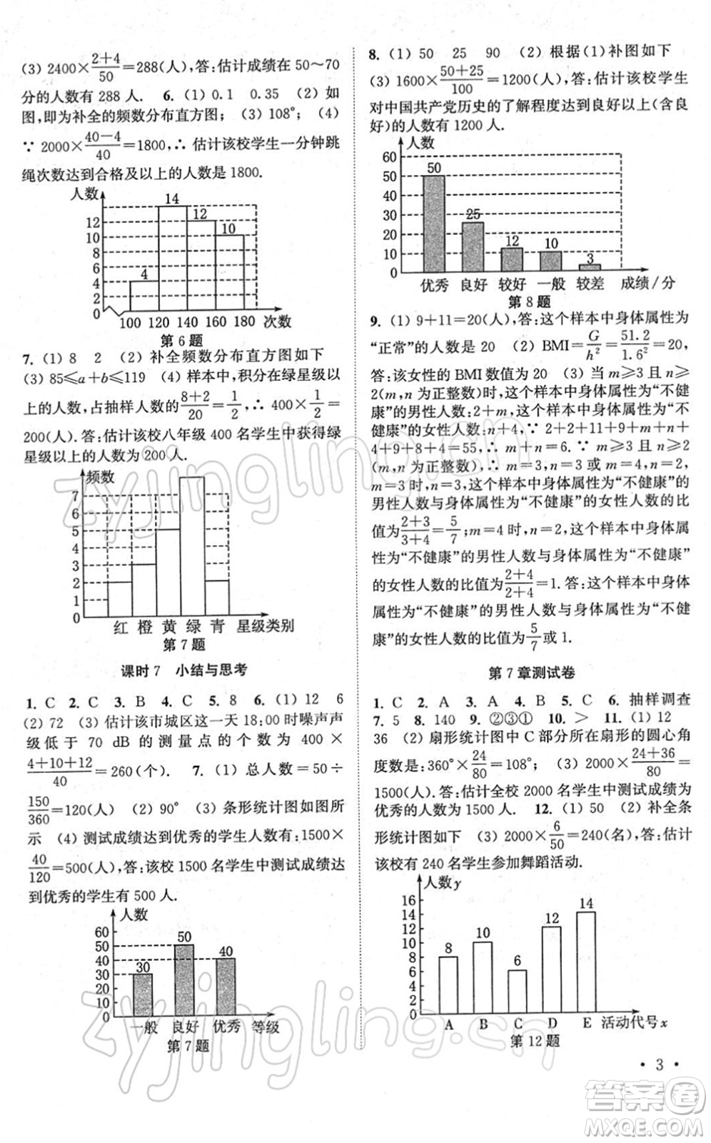 安徽人民出版社2022高效精練八年級(jí)數(shù)學(xué)下冊(cè)蘇科版答案