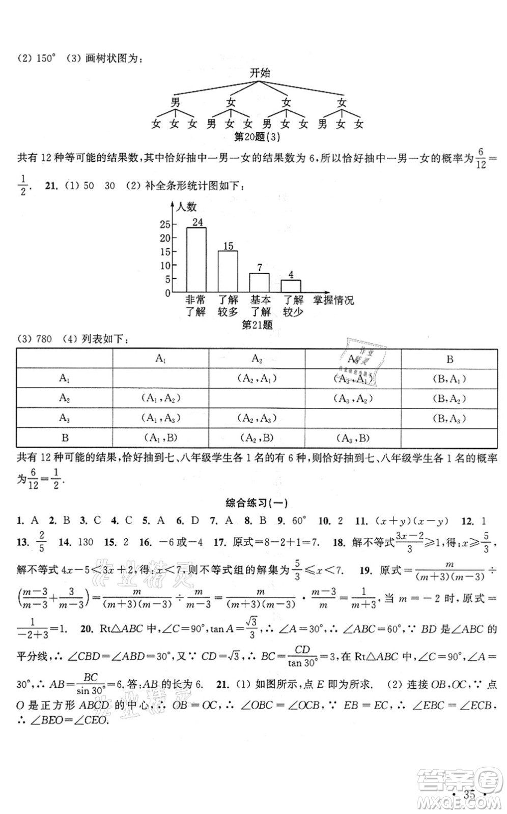 安徽人民出版社2022高效精練九年級數(shù)學(xué)下冊蘇科版答案