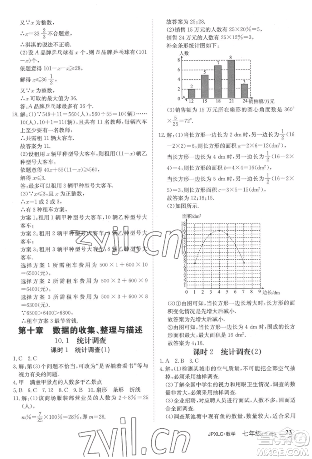 江西高校出版社2022金牌學(xué)練測七年級下冊數(shù)學(xué)人教版參考答案