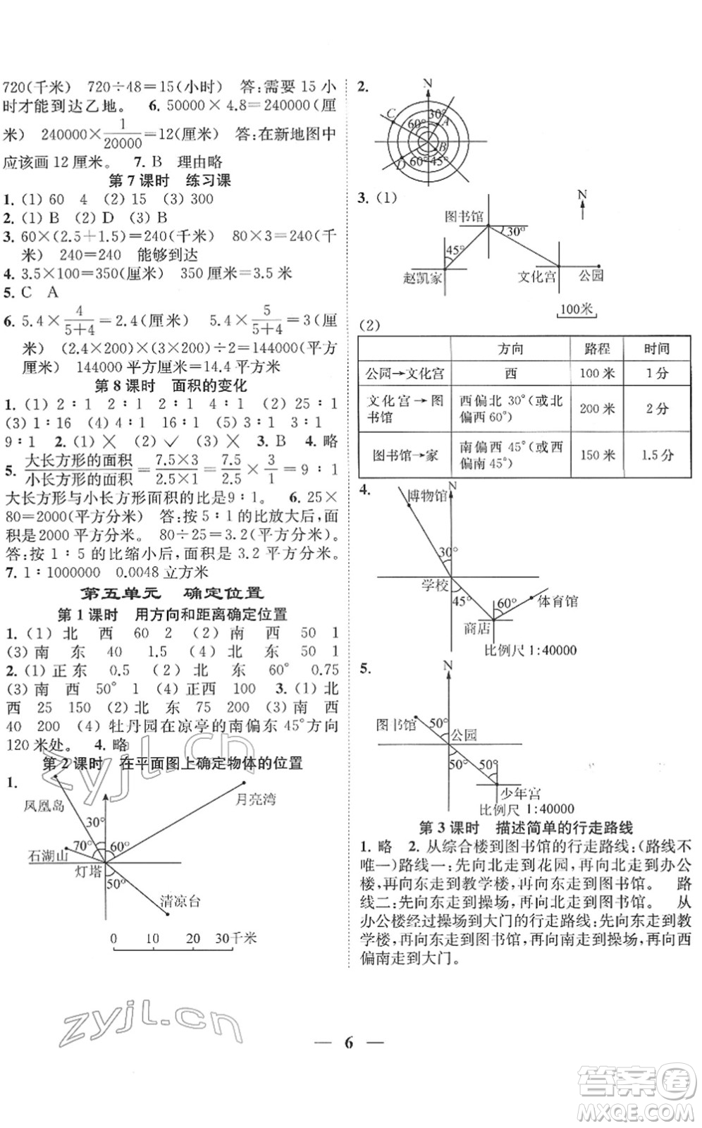 江蘇鳳凰美術(shù)出版社2022隨堂練1+2六年級(jí)數(shù)學(xué)下冊(cè)江蘇版答案