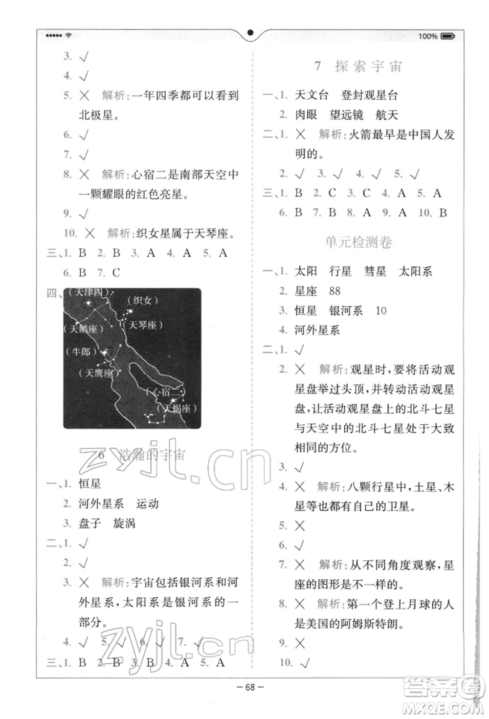 四川民族出版社2022全易通六年級下冊科學(xué)教科版浙江專版參考答案