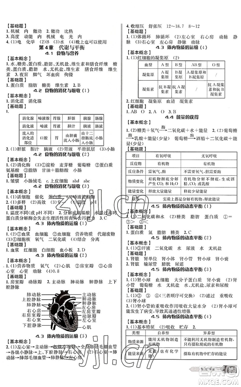 云南科技出版社2022名師金典BFB初中課時優(yōu)化九年級科學全一冊浙教版答案