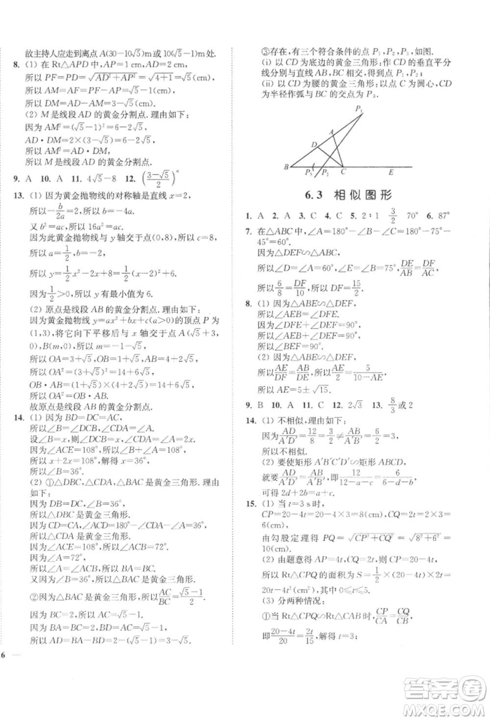 延邊大學(xué)出版社2022學(xué)霸作業(yè)本九年級下冊數(shù)學(xué)蘇科版參考答案