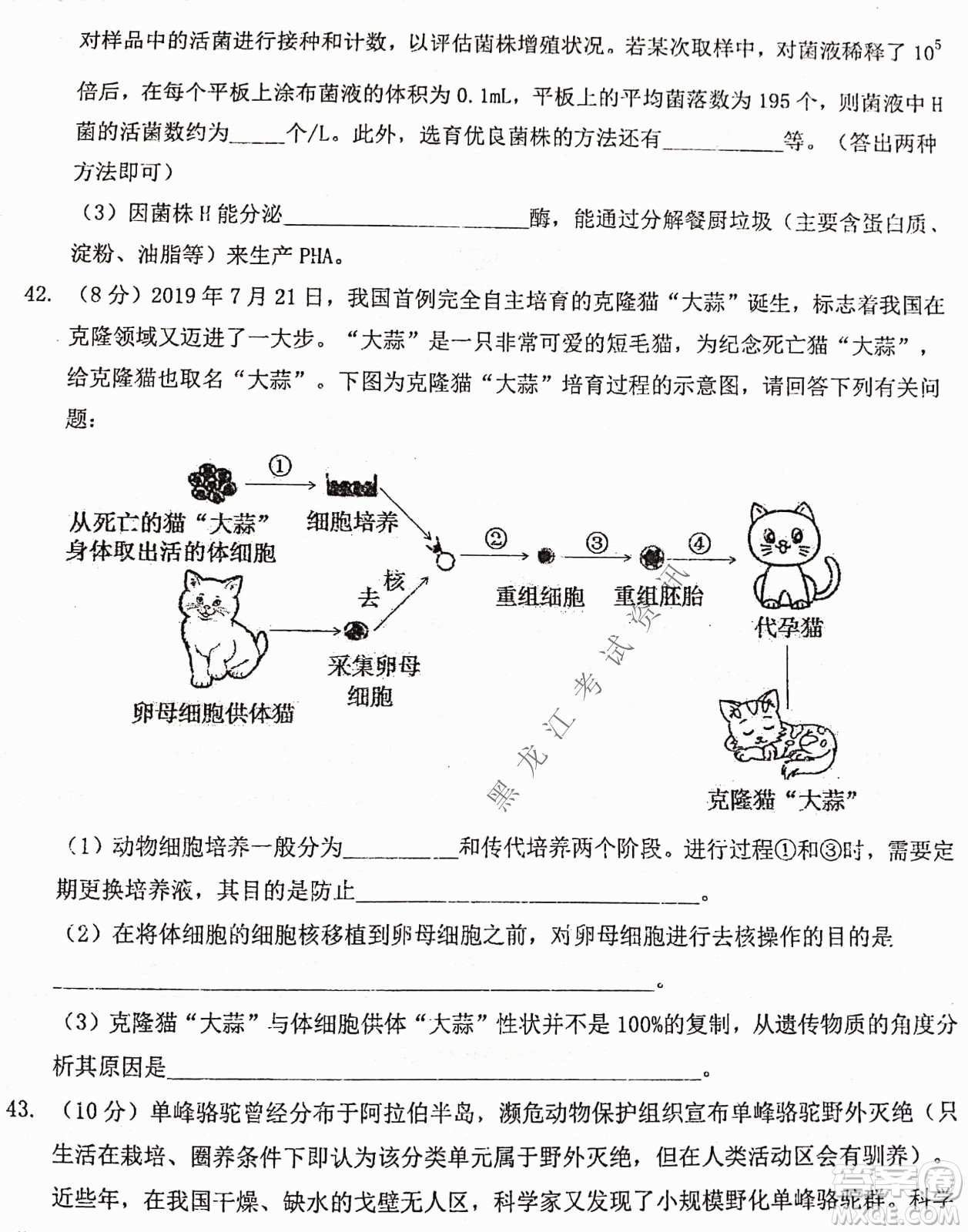 大慶實驗中學(xué)實驗一部2020級高二下學(xué)期期中考試生物試題及答案