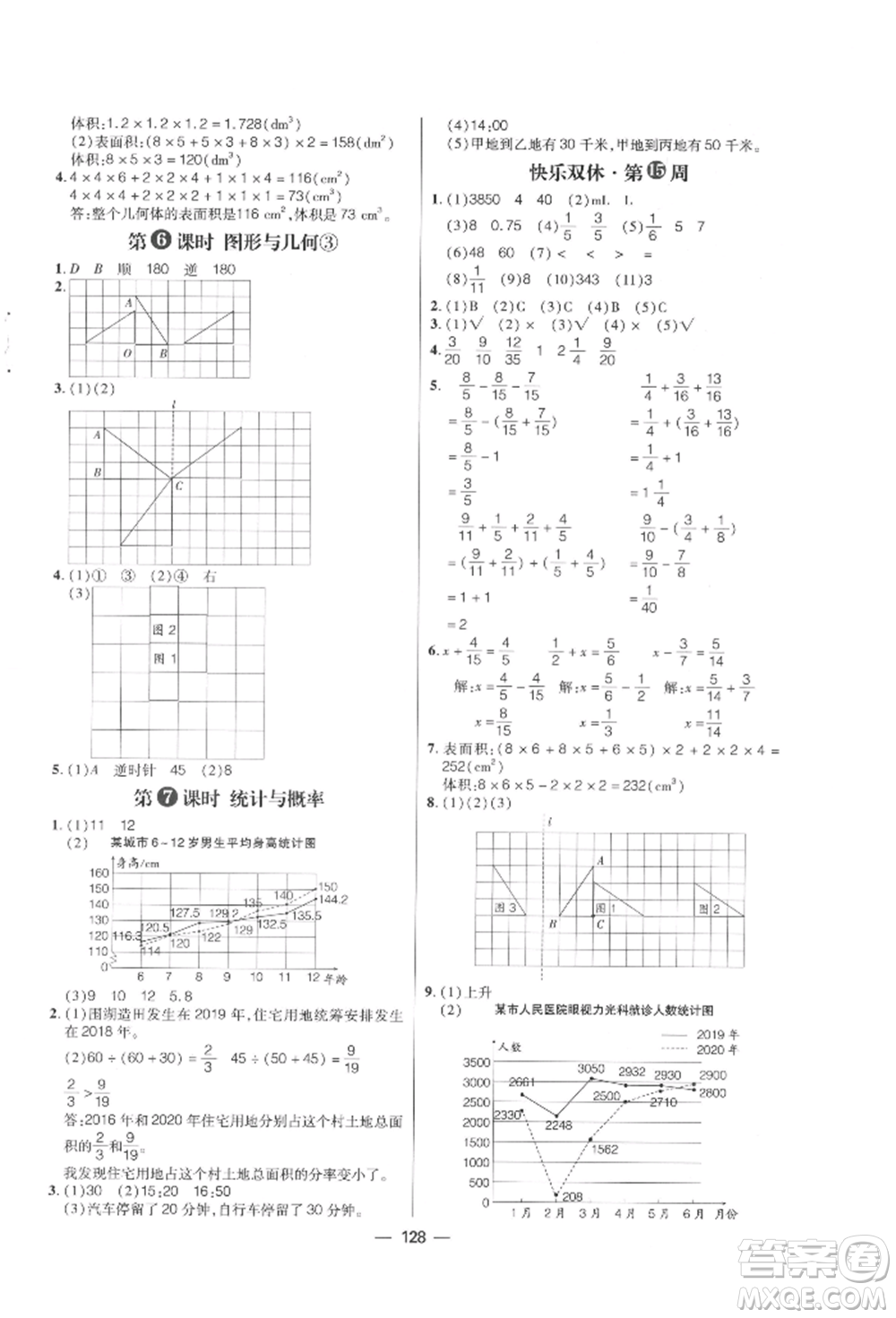 南方出版社2022練出好成績五年級下冊數學人教版參考答案