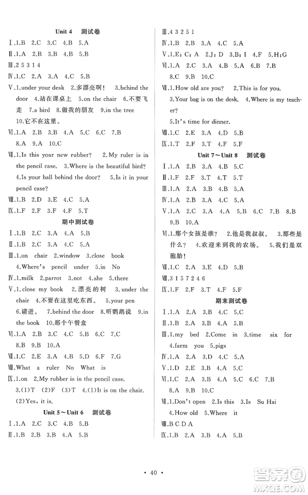 合肥工業(yè)大學(xué)出版社2022全頻道課時(shí)作業(yè)三年級(jí)英語下冊(cè)YL譯林版答案