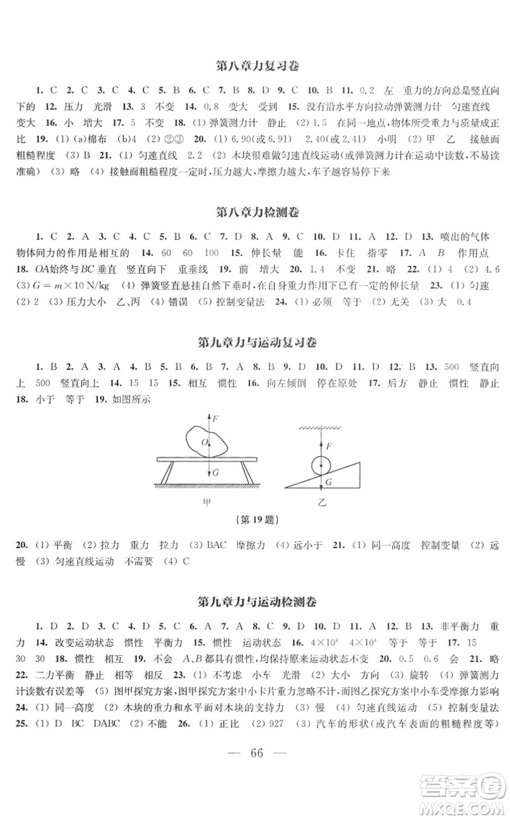 江蘇鳳凰教育出版社2022鳳凰數(shù)字化導(dǎo)學(xué)稿八年級(jí)物理下冊(cè)蘇科版答案