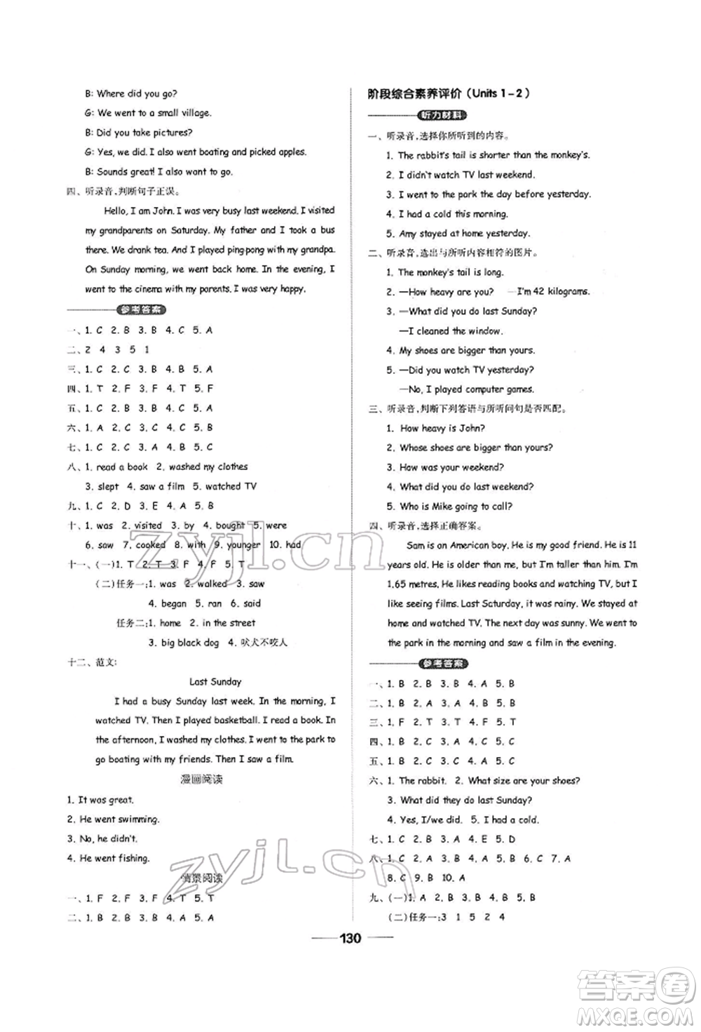 山東科學(xué)技術(shù)出版社2022新思維伴你學(xué)六年級下冊英語人教版參考答案