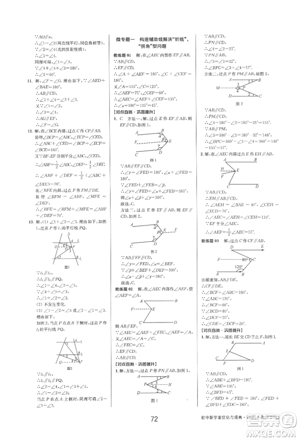 天津科學(xué)技術(shù)出版社2022初中新學(xué)案優(yōu)化與提高七年級下冊數(shù)學(xué)A浙教版參考答案