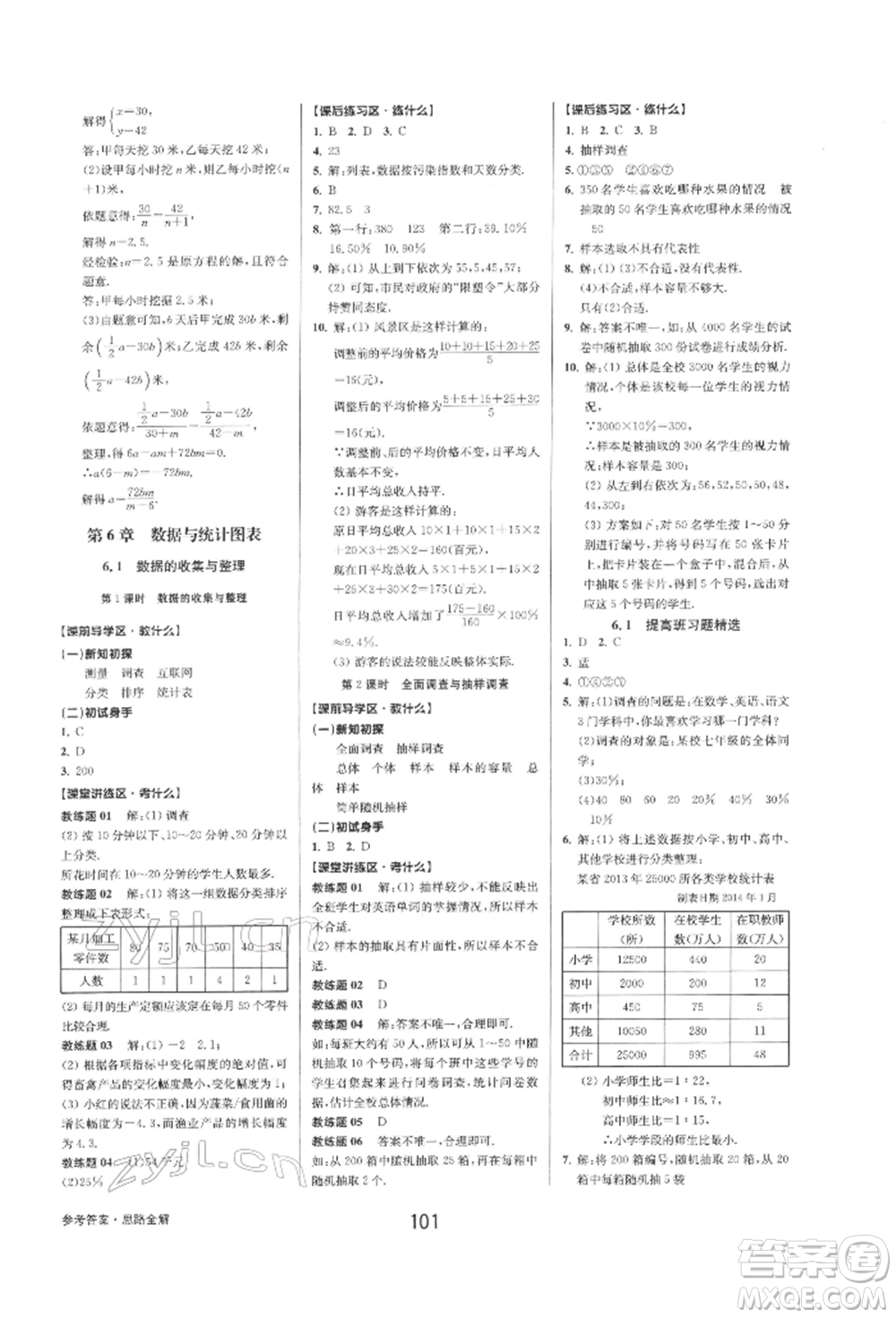 天津科學(xué)技術(shù)出版社2022初中新學(xué)案優(yōu)化與提高七年級下冊數(shù)學(xué)A浙教版參考答案